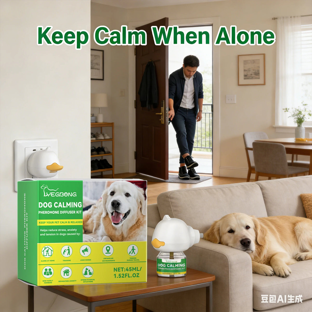 Dog Calming Diffuser Kit Relaxing anti Anxiety Relief New Environment Stress Preventing Urinary Incontinence Pet Soothing Liquid