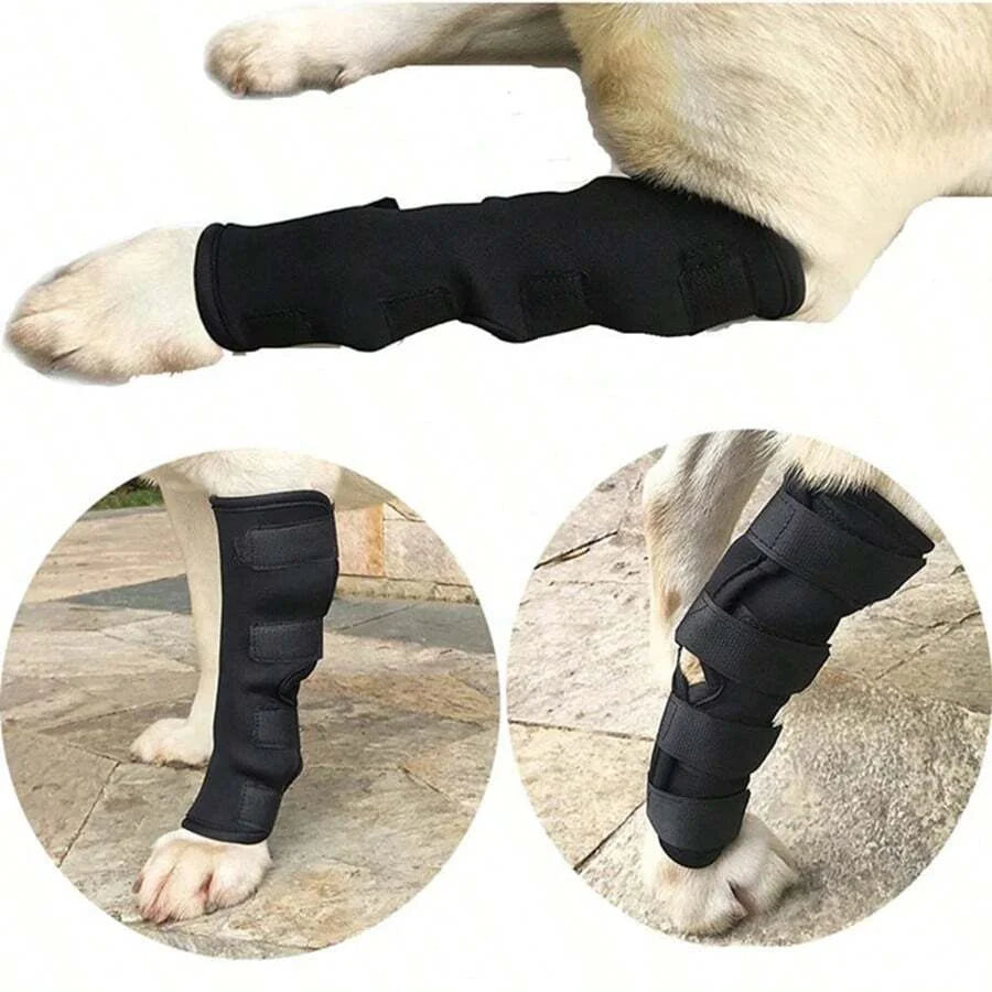 Dog Leg Brace for Knee Sprains Recovery - 1 Piece Preventative Chew and Licking Support Sleeve for Hock Joint Protection