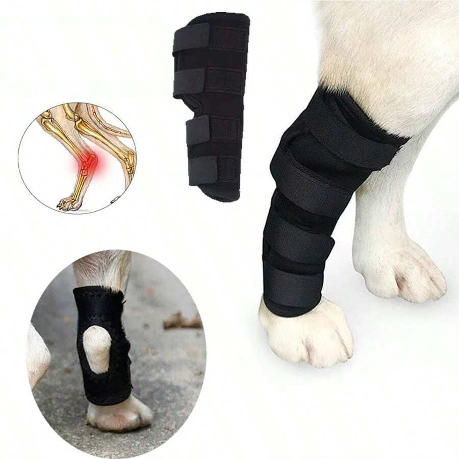 Dog Leg Brace for Knee Sprains Recovery - 1 Piece Preventative Chew and Licking Support Sleeve for Hock Joint Protection