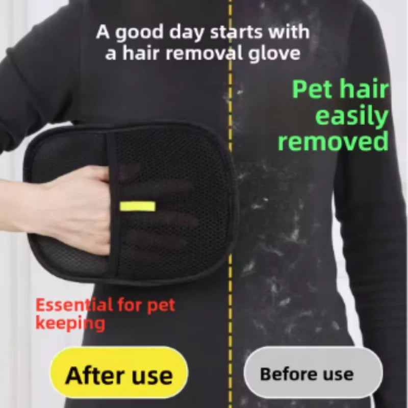 Double-Sided Reusable Pet Hair Removal Gloves for Efficient Fur and Hair Extraction from Upholstery and Carpets