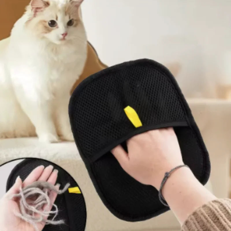 Double-Sided Reusable Pet Hair Removal Gloves for Efficient Fur and Hair Extraction from Upholstery and Carpets