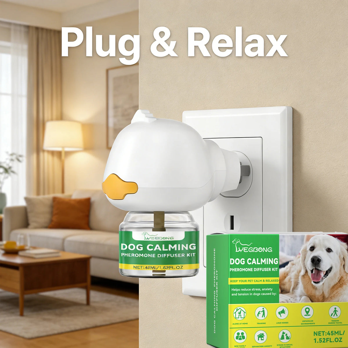 Dog Calming Diffuser Kit Relaxing anti Anxiety Relief New Environment Stress Preventing Urinary Incontinence Pet Soothing Liquid